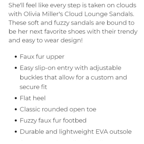 Olivia Miller Girl’s Cloud Lounge Sandals Faux Fur Pink/Blush Size 3 - Picture 3 of 7